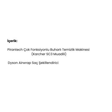 ''Stil Sahibi Temizlik'' Paketi (Pirantech Çok Fonksiyonlu Buharlı Temizlik Makinesi  + Dyson Airwrap)