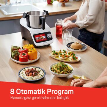 Arzum Thermogusto Çok Fonksiyonlu Akıllı Mutfak Robotu -Beyaz