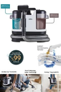 SİNBO SCC-7605 Halı- Koltuk Yıkama Makinesi & Karcher Cam Temizleme & 100 ML Karcher Halı Koltuk Deterjanı