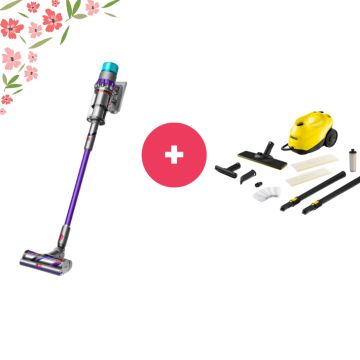 Dyson V15 Süpürge + Karcher Buharlı Temizlik Makinesi
