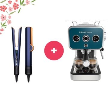 Dyson Airstrait Saç Düzleştirici + Russell Hobbs 26451-56 Distinctions Espresso Kahve Makinesi