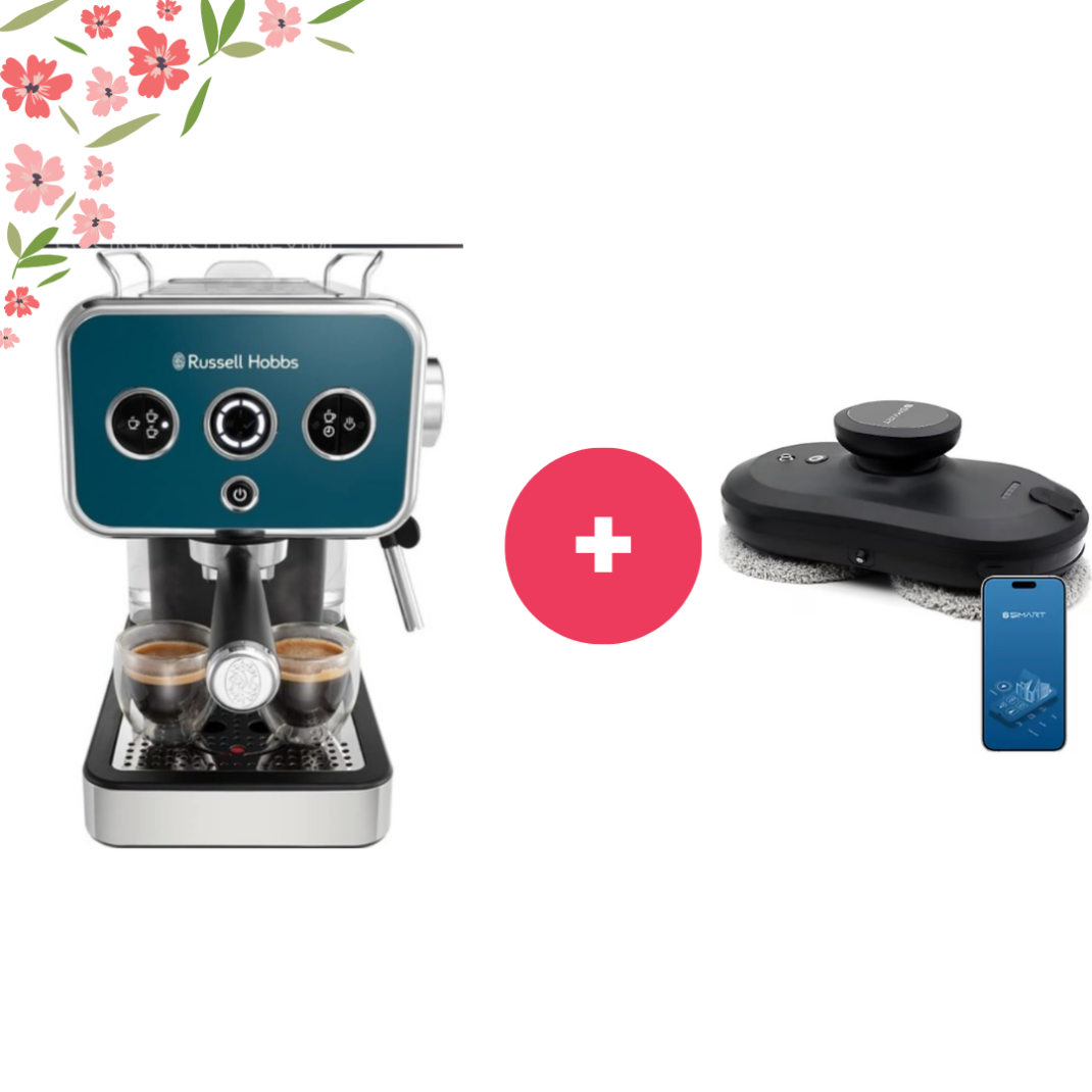 Russell Hobbs 26451-56 Distinctions Espresso Kahve Makinesi + Şımart Otomatik Cam Temizleme Robotu