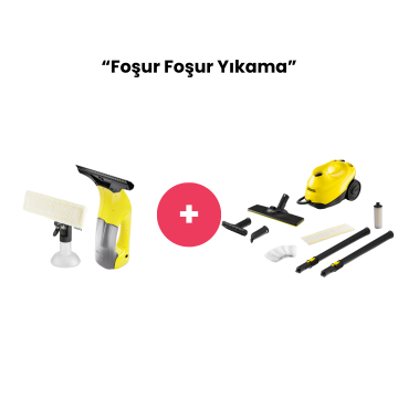 Karcher SC3 Buharlı Temizlik Makinesi & 1 Adet Tek Kullanımlık Bez & Cam Silme Makinesi