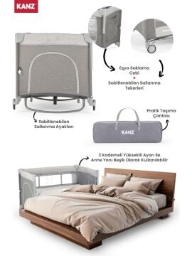 Kanz Sleepside +Plus Anne Yanı Park Yatak ve Oyun Parkı