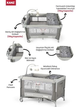 Kanz Sleepside +Plus Anne Yanı Park Yatak ve Oyun Parkı