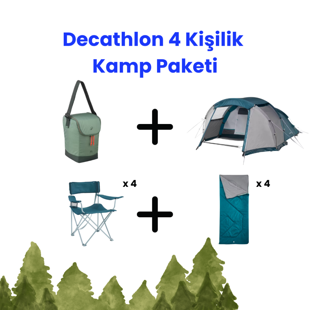 DECATHLON QUECHUA 4 Kişilik Kamp Seti