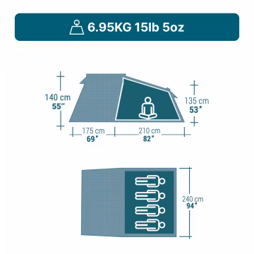 DECATHLON QUECHUA 4 Kişilik Kamp Seti