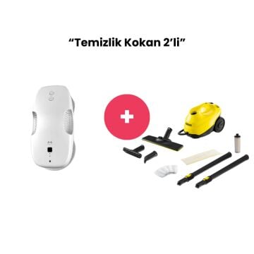 Karcher SC3 Buharlı Temizlik Makinesi + Kiwi Cam Temizleme Robotu
