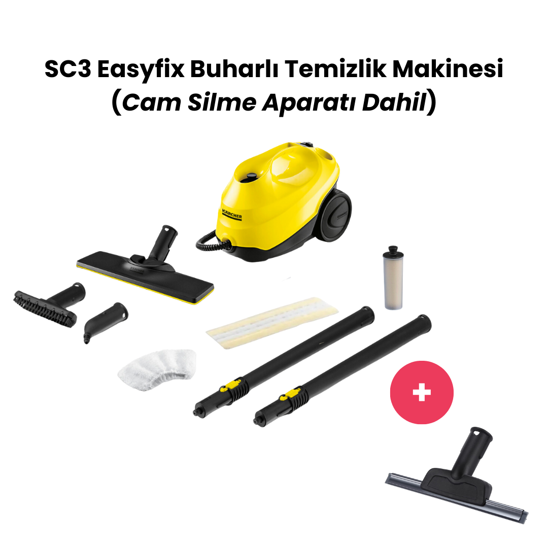 Cam Temizleme Aparatı& Karcher SC 3  Buharlı Temizlik Makinesi